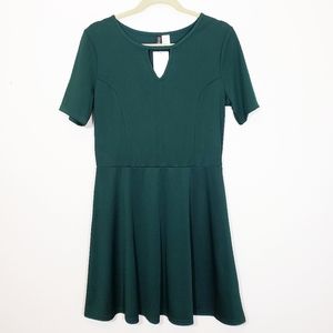 H&M Forest Green Fit & Flare Skater Dress